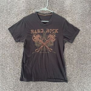 Hard Rock Cafe Shirt Adult Small Brown Myrtle Beach South Carolina Rock On Logo